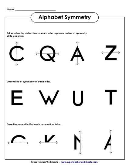 axial symmetry worksheet