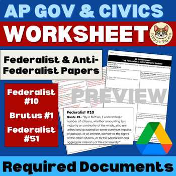 ap government federalist 10 worksheet