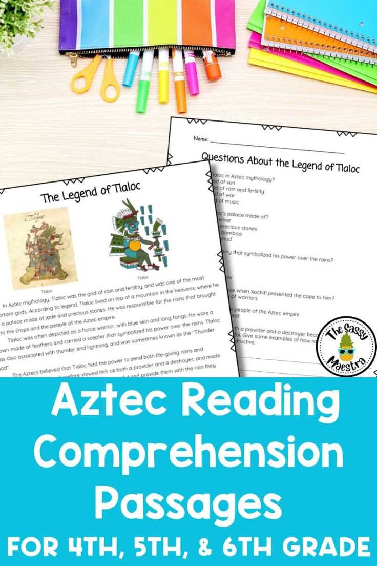 aztec reading comprehension worksheets