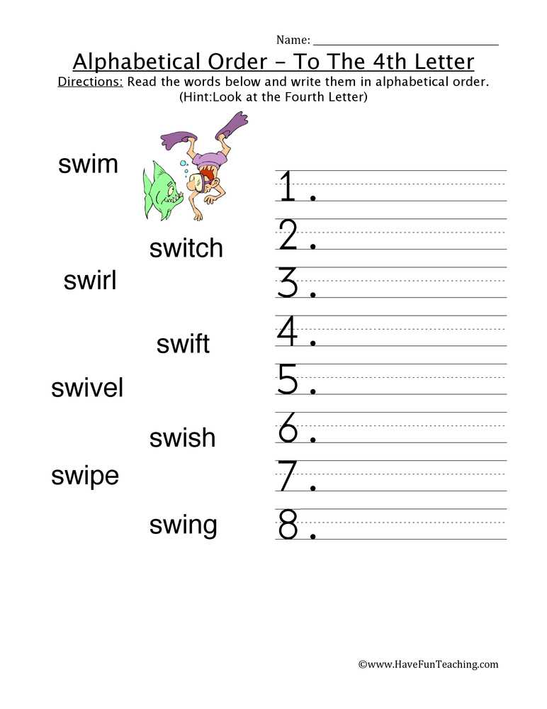 alphabetical worksheets