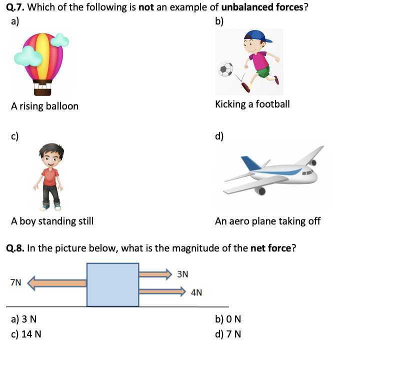 balanced and unbalanced forces worksheet ks3
