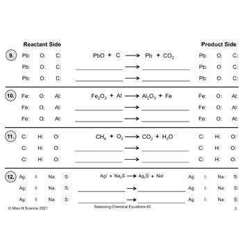 balancing chemical equations worksheet carson dellosa