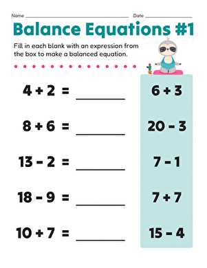 balancing equations worksheet 1 10