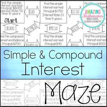 simple interest compound interest worksheet