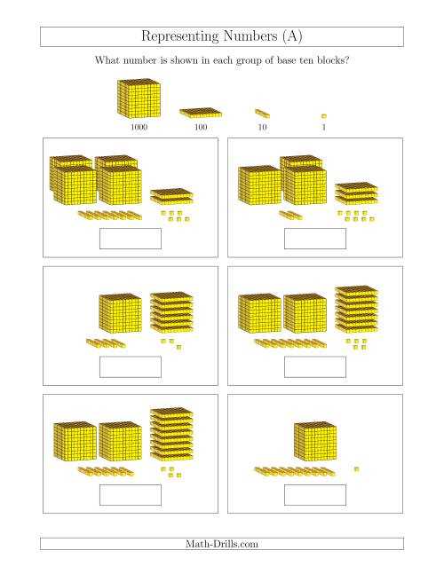 base 10 blocks worksheets