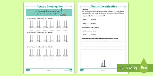basic abacus worksheets