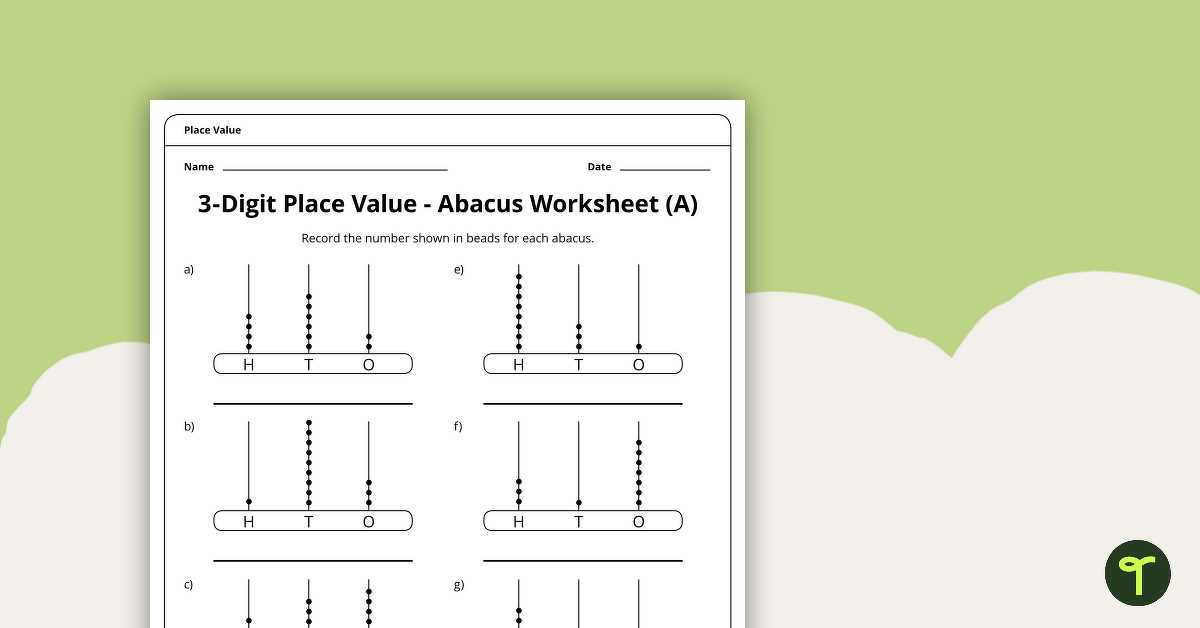 basic abacus worksheets
