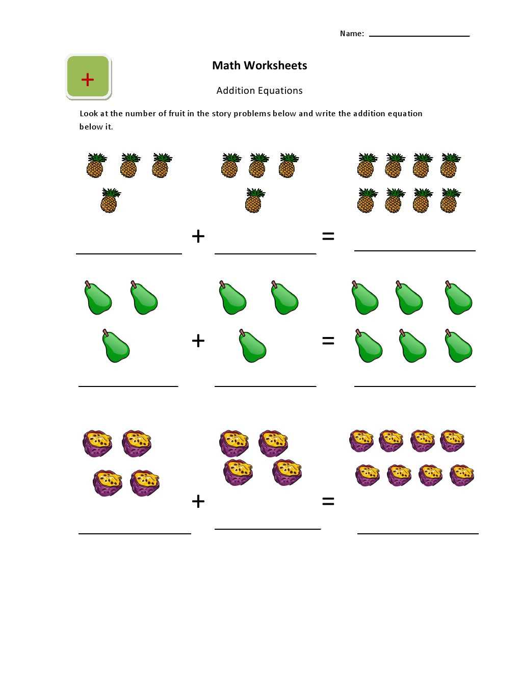 basic addition worksheet