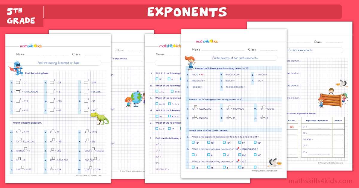 basic exponents worksheets