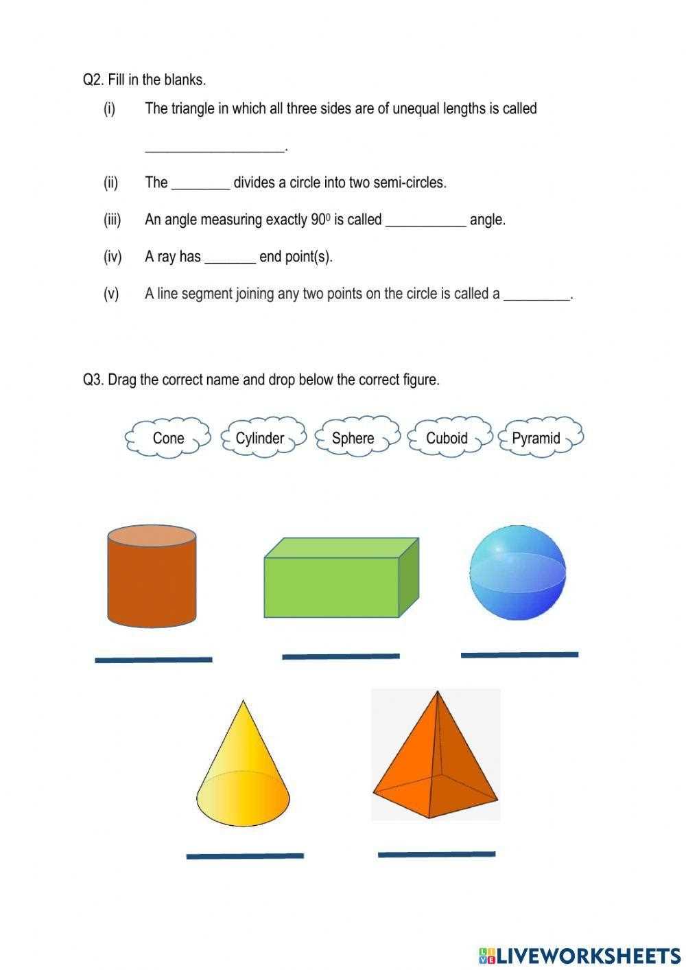 basic geometrical concepts class 6 worksheet