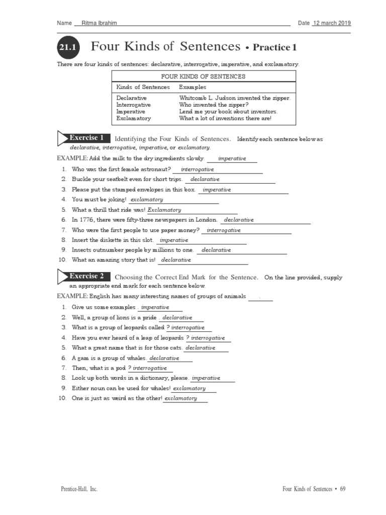 declarative interrogative imperative exclamatory sentences worksheet declarative interrogative imperative exclamatory sentences worksheet