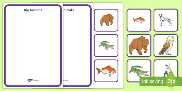 big and small animal worksheet