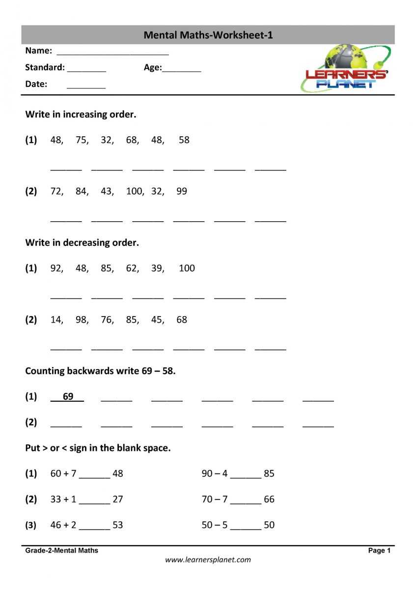 class 2 math worksheet icse board