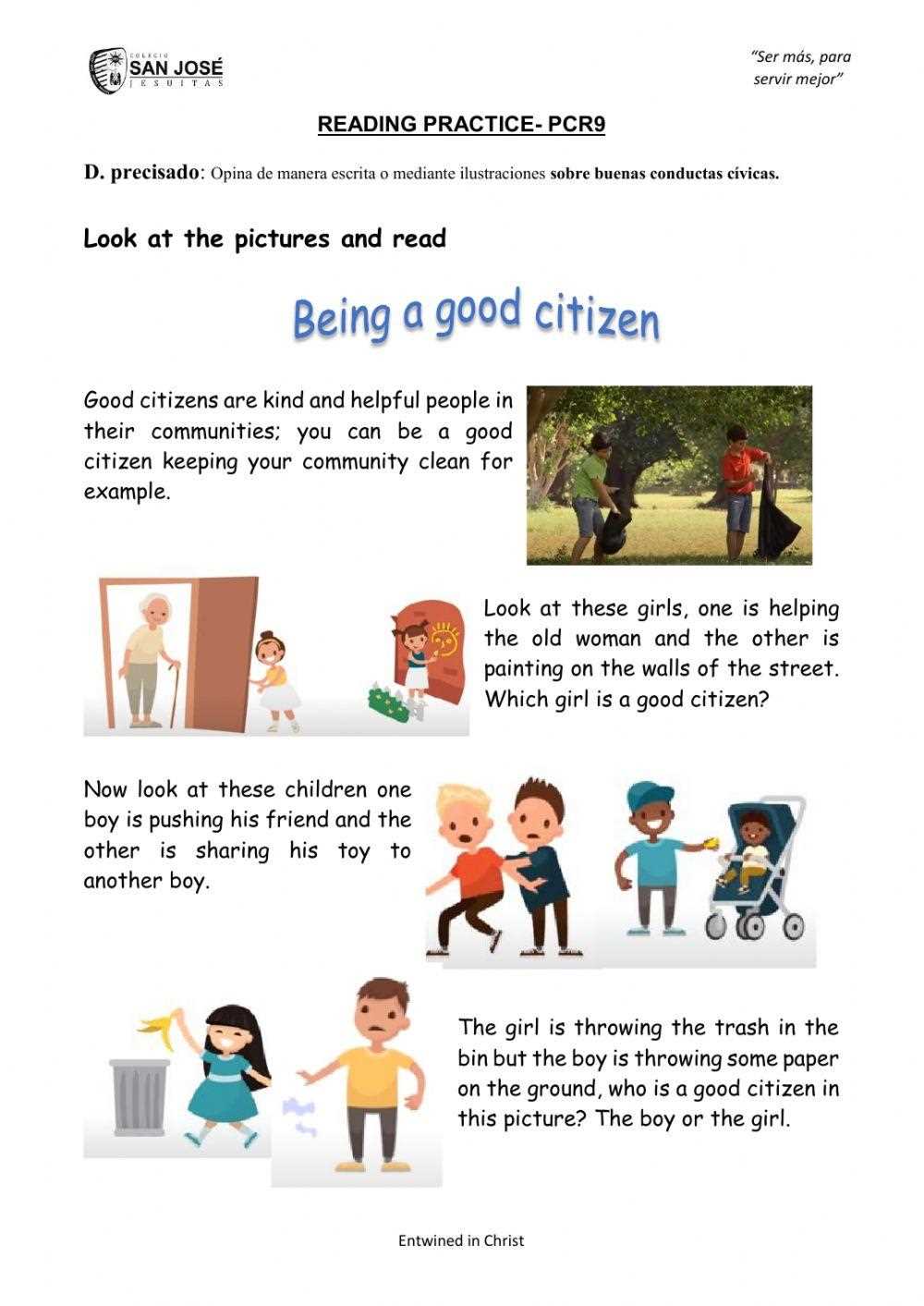 be a good citizen worksheet