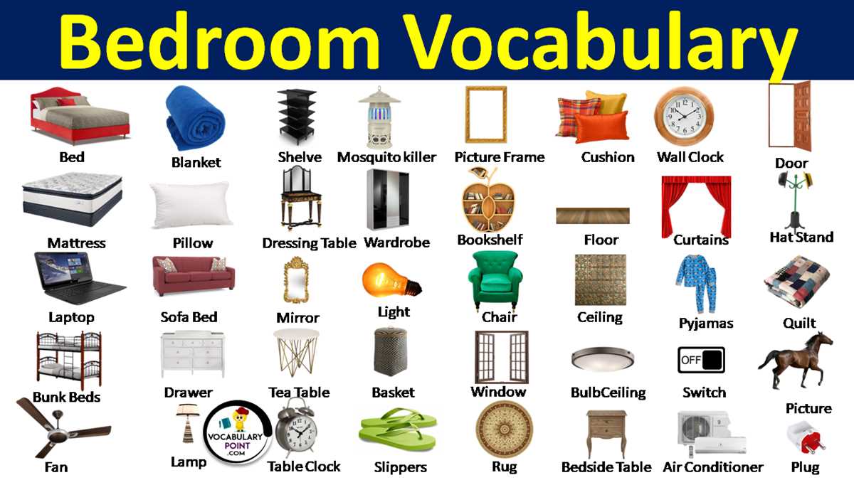 bedroom furniture vocabulary worksheet