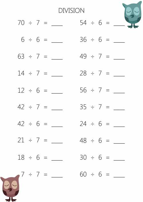 beginning division worksheets