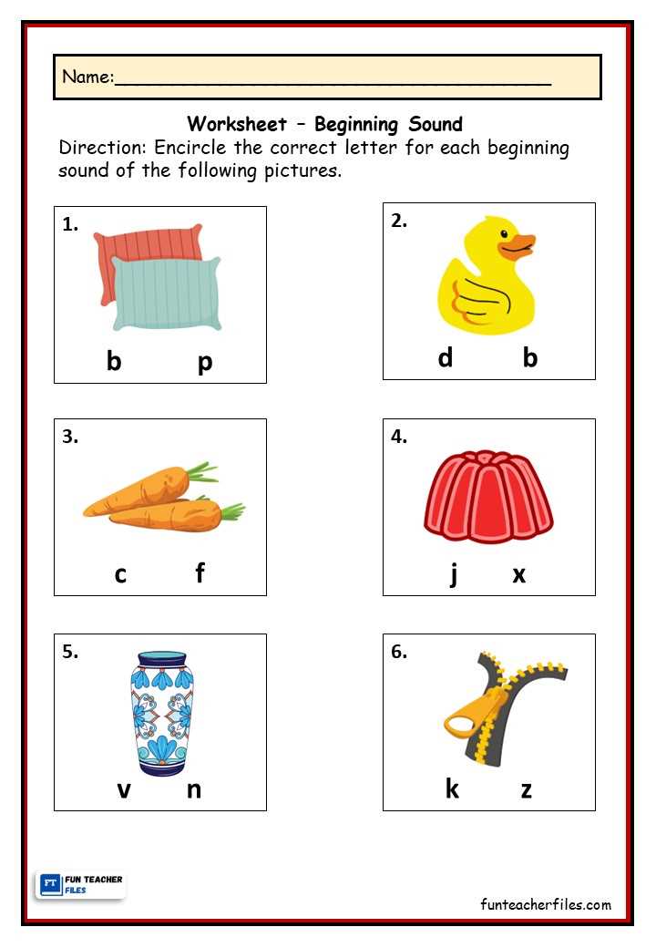 beginning sounds a worksheets
