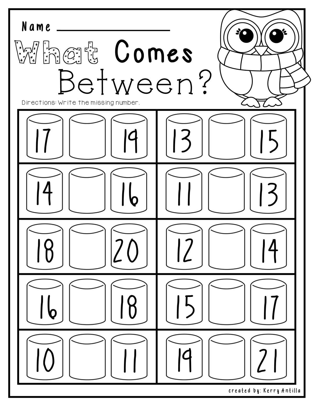 between numbers worksheets for kindergarten