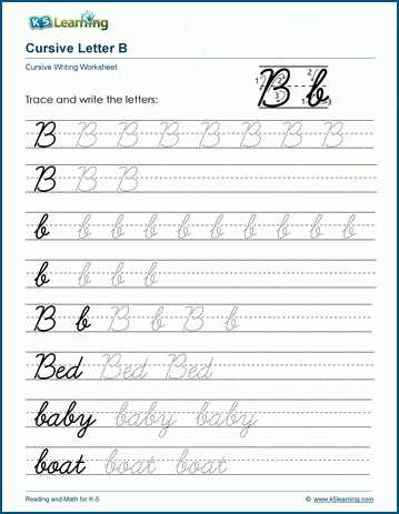 cursive b worksheet