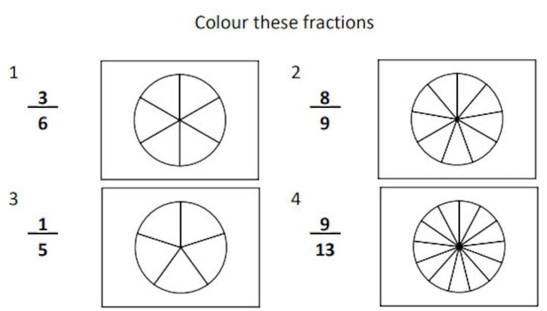 colour the fraction worksheet