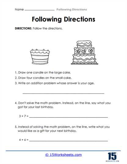 fun following directions worksheets