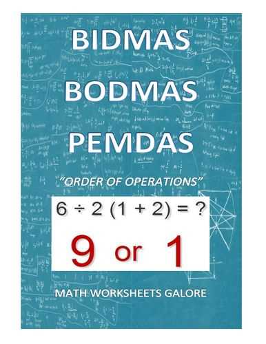 bidmas worksheet tes