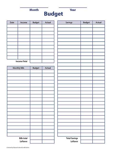 bill budget worksheet