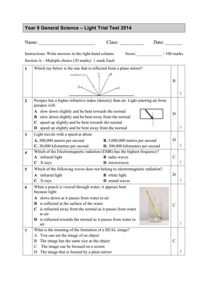bill nye light optics worksheet key