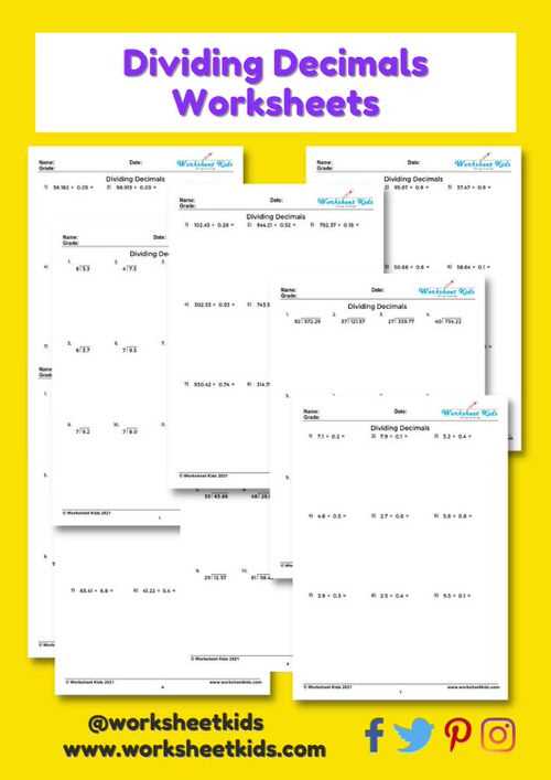 decimal multiplication and division worksheet for class 6