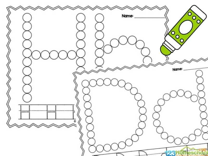 bingo dot letter worksheets