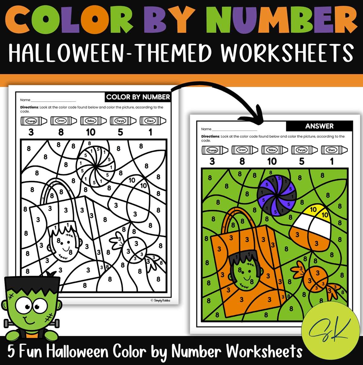 worksheet on halloween