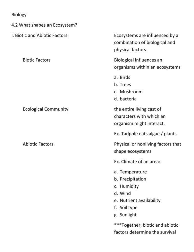 biology biotic interactions worksheet