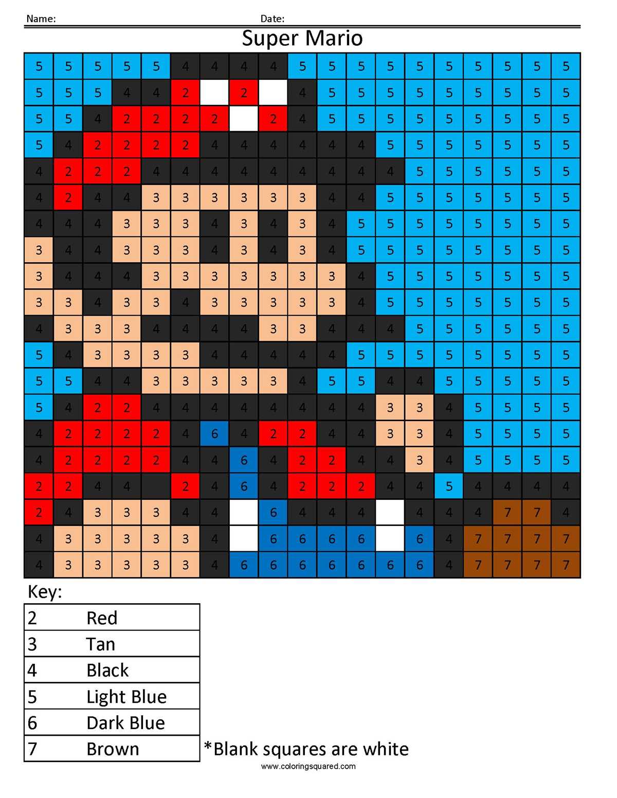 mario worksheets