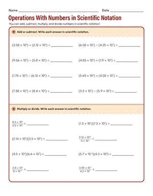 multiplying in scientific notation worksheet