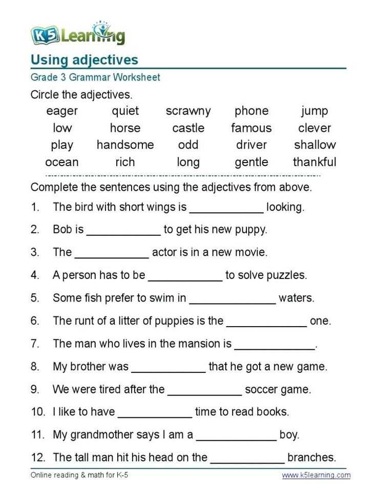 12th grade grammar worksheets