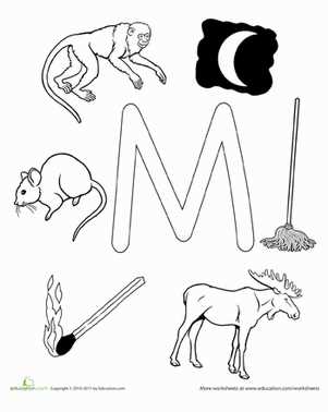 preschool m worksheets
