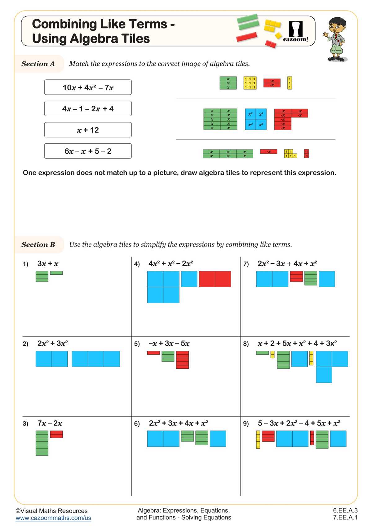 algebra 1 6 3 worksheet