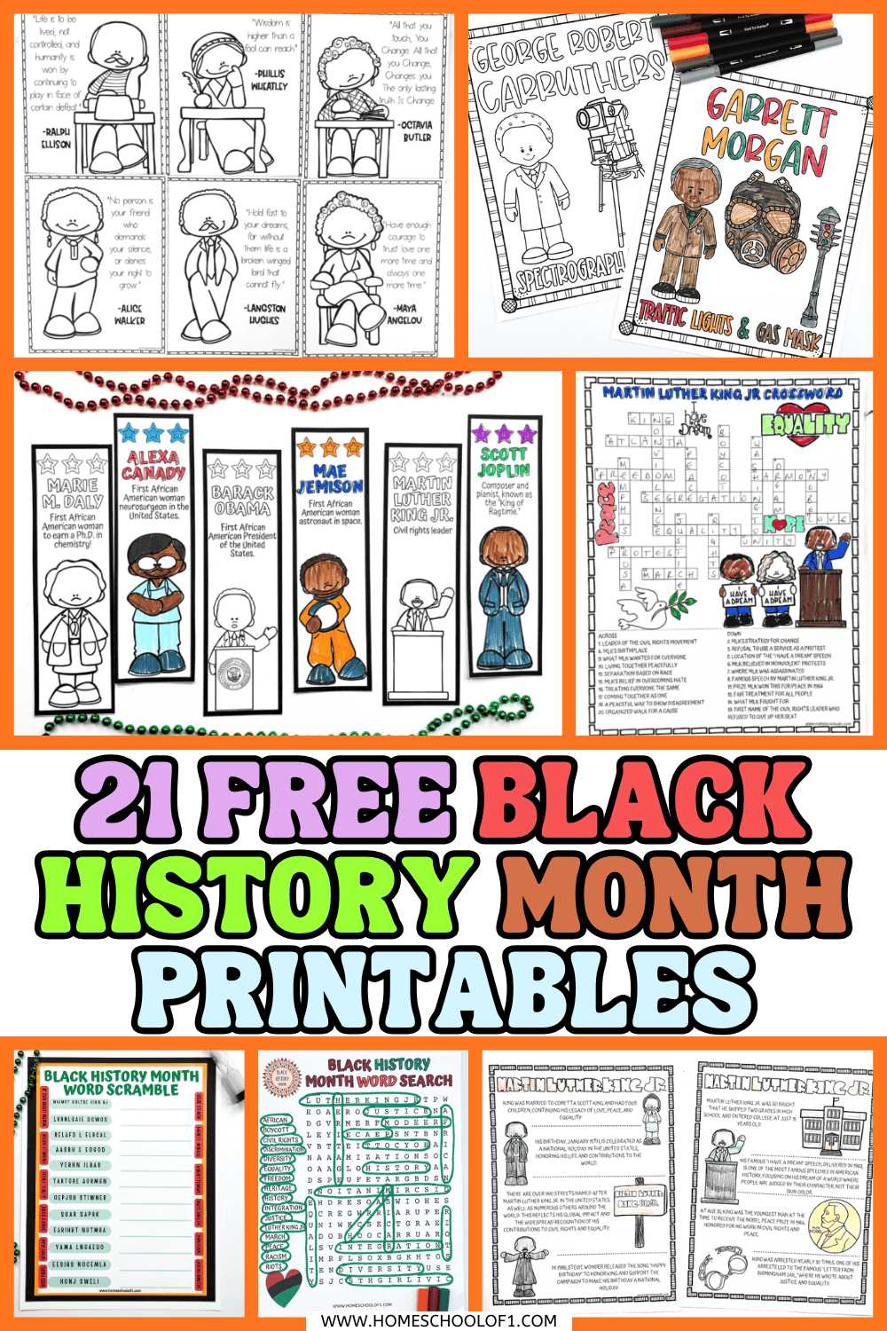 black history month printable worksheets