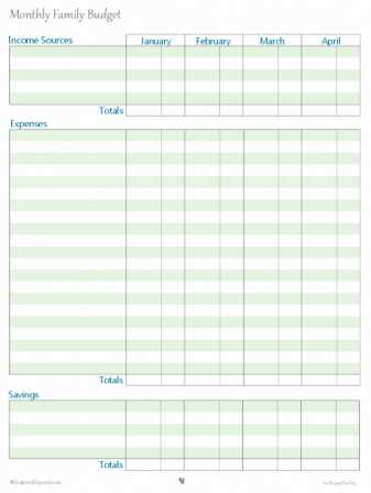 blank household budget worksheet