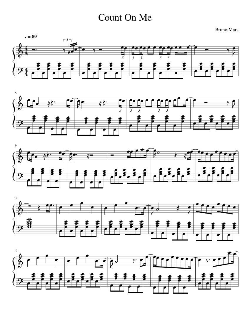 bruno mars count on me worksheet