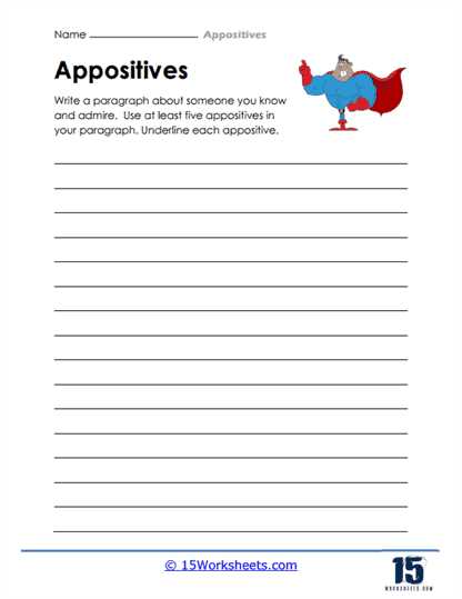 appositives and appositive phrases worksheet