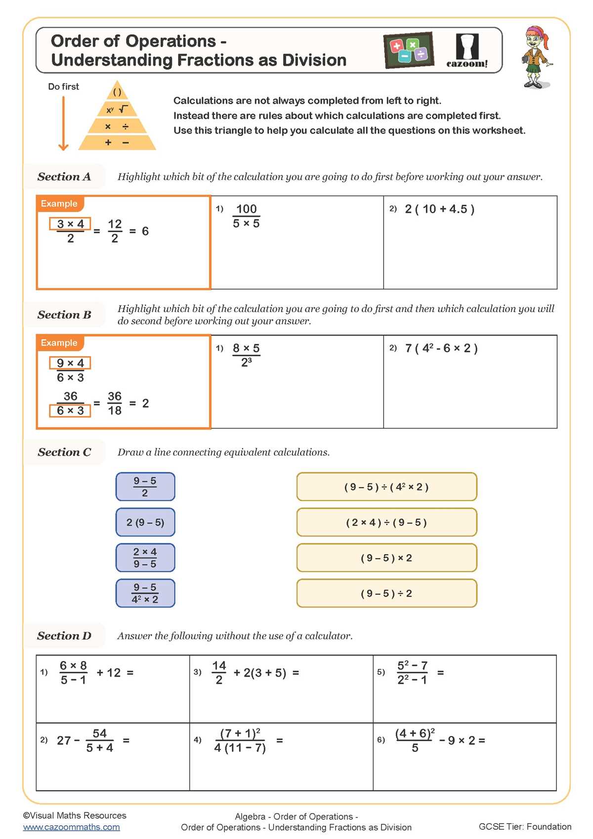 bodmas worksheet tes