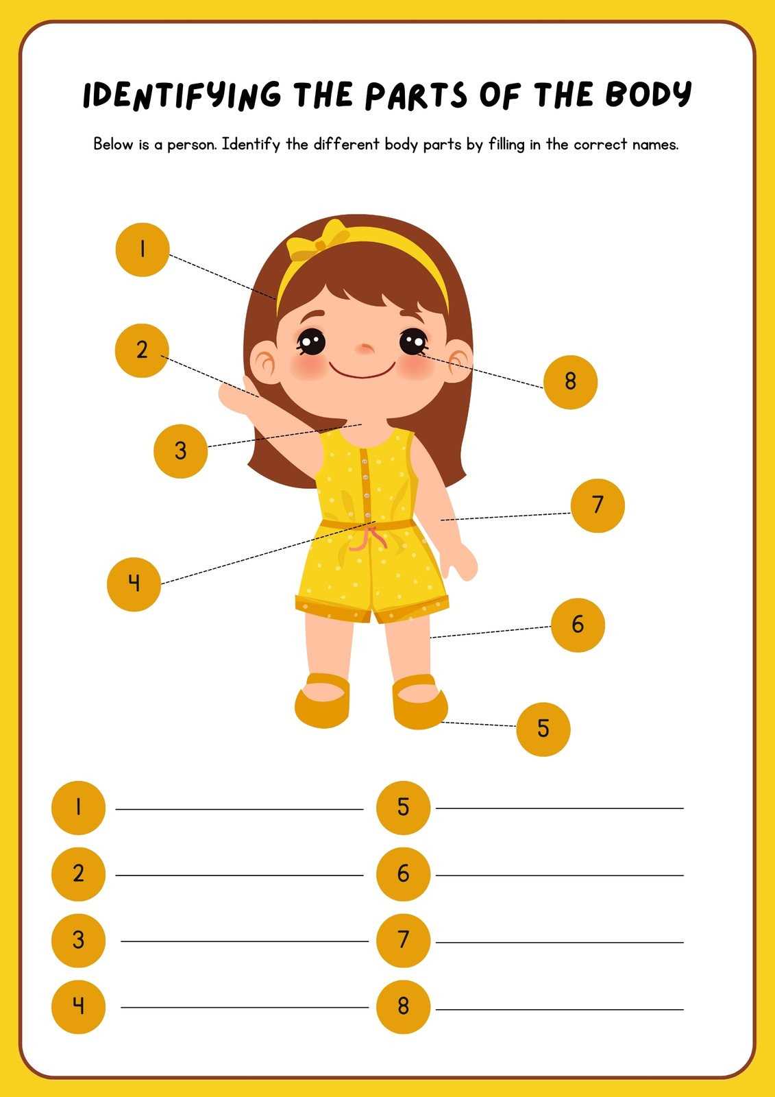 body parts tracing worksheet for kindergarten