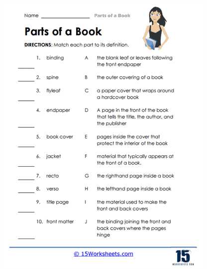 book parts worksheet