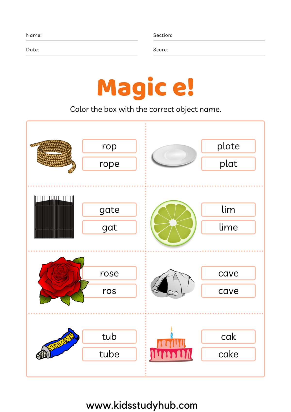 bossy e worksheets kindergarten