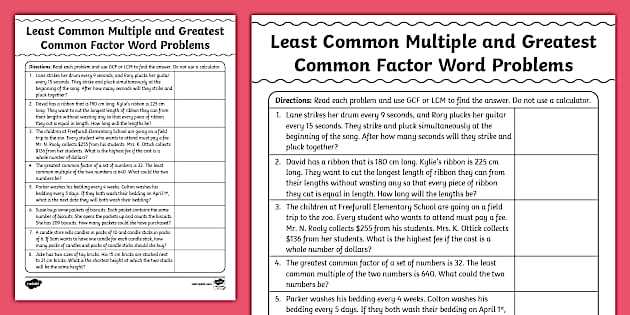 greatest common factor practice worksheet