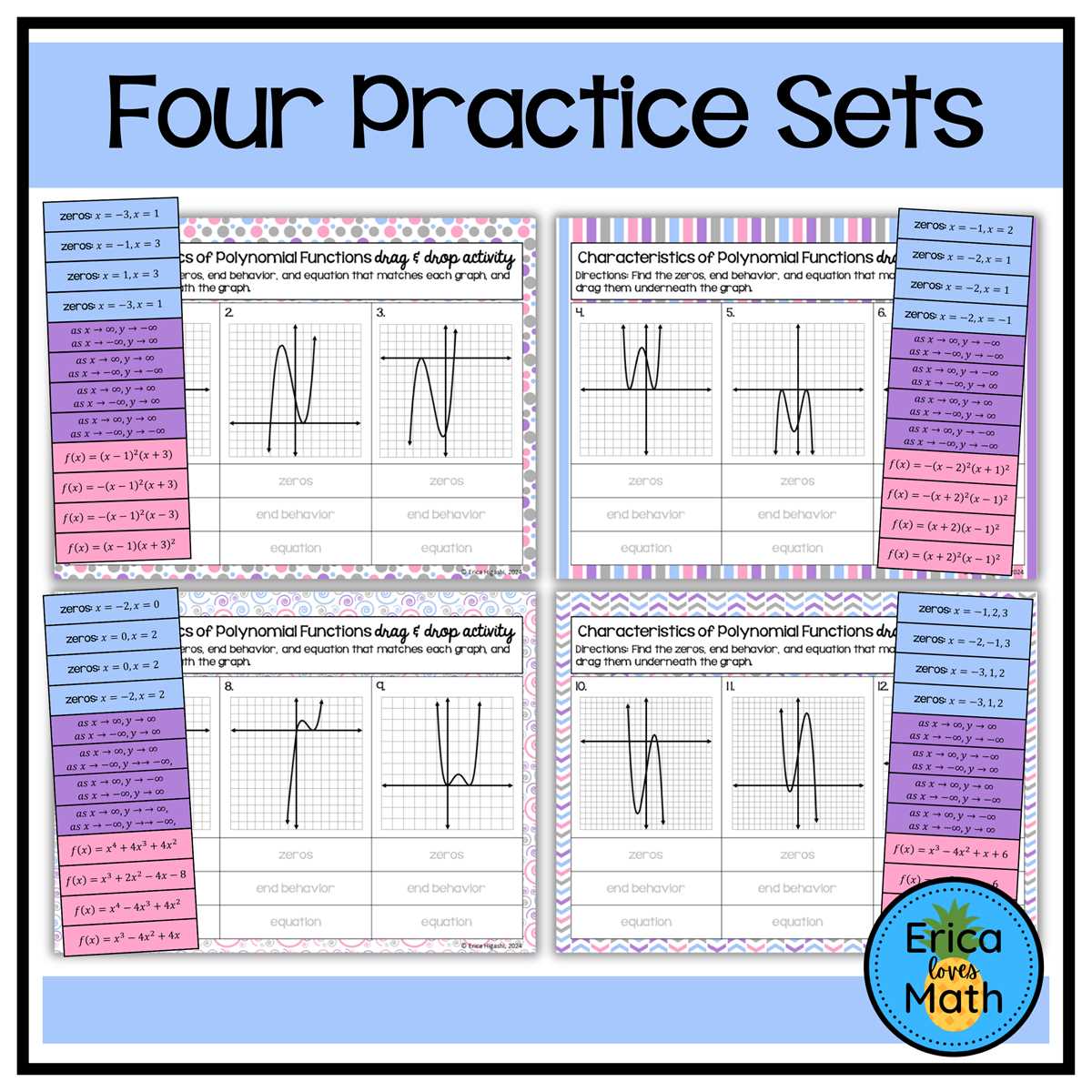 graphs of polynomial functions worksheet