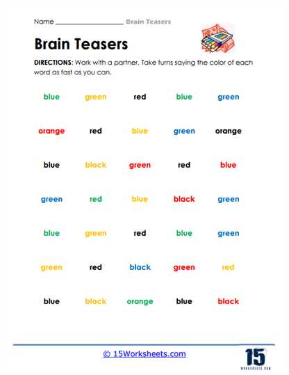brain teasers for students worksheets
