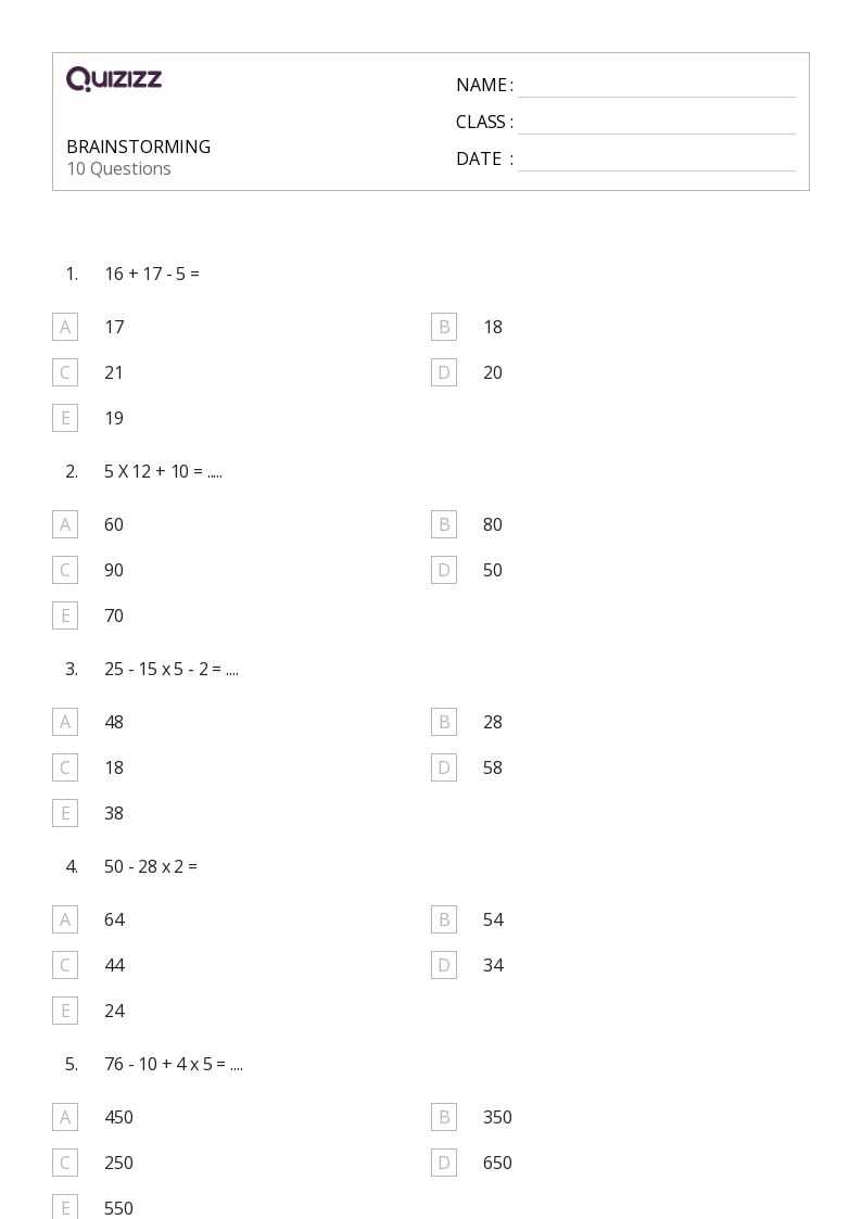 brainstorm worksheet