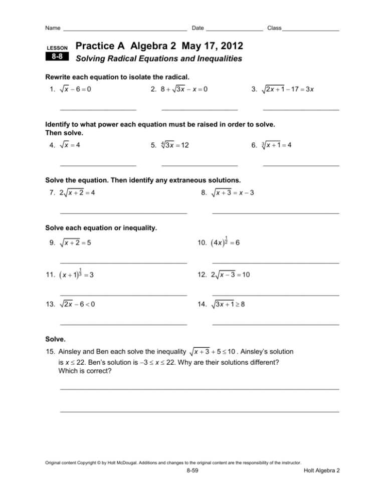 inequalities worksheet algebra 2